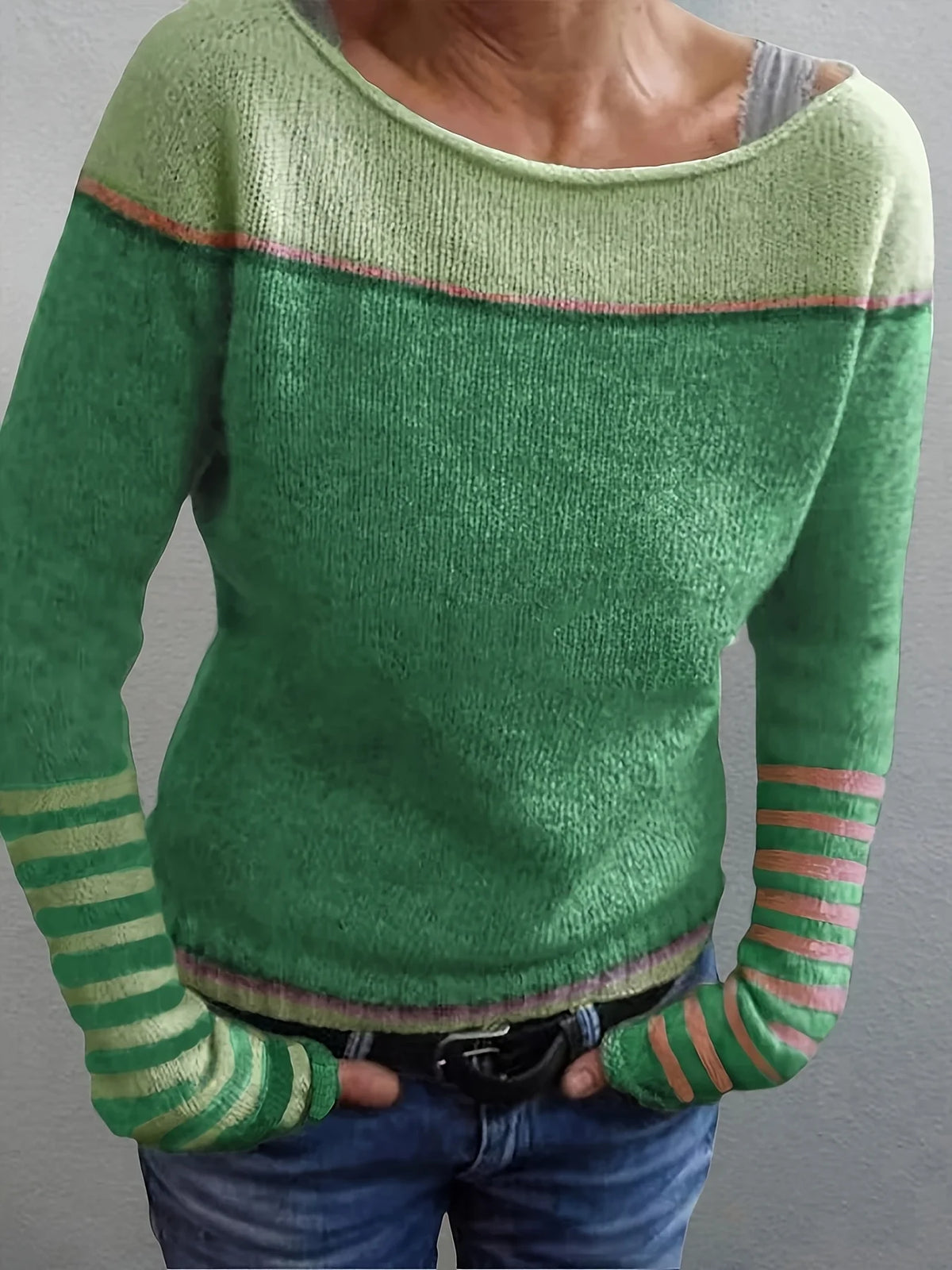 Annika | Colour-Block Boat Neck Sweater 2