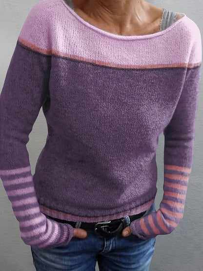 Annika | Colour-Block Boat Neck Sweater 4
