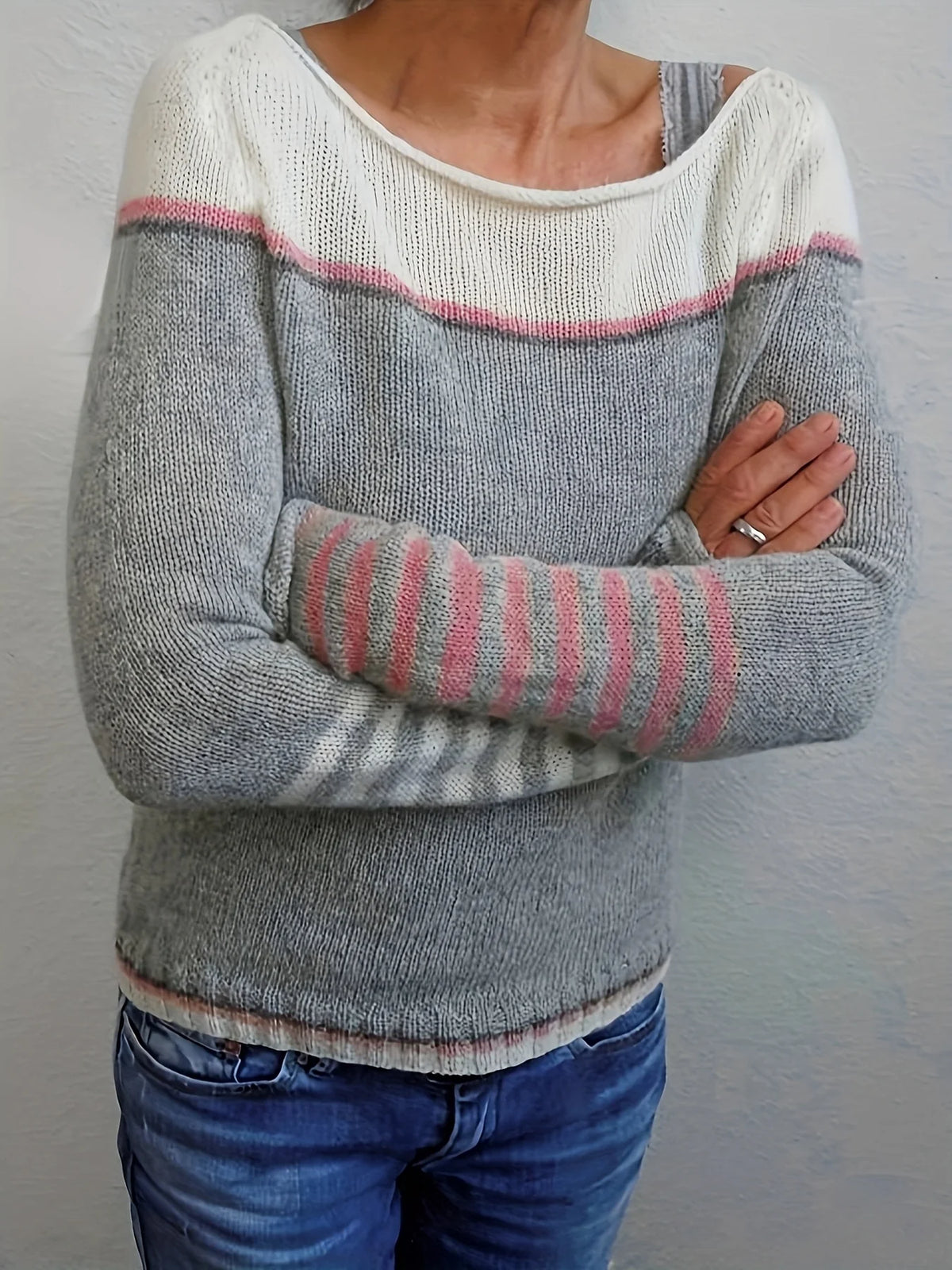 Annika | Colour-Block Boat Neck Sweater 6