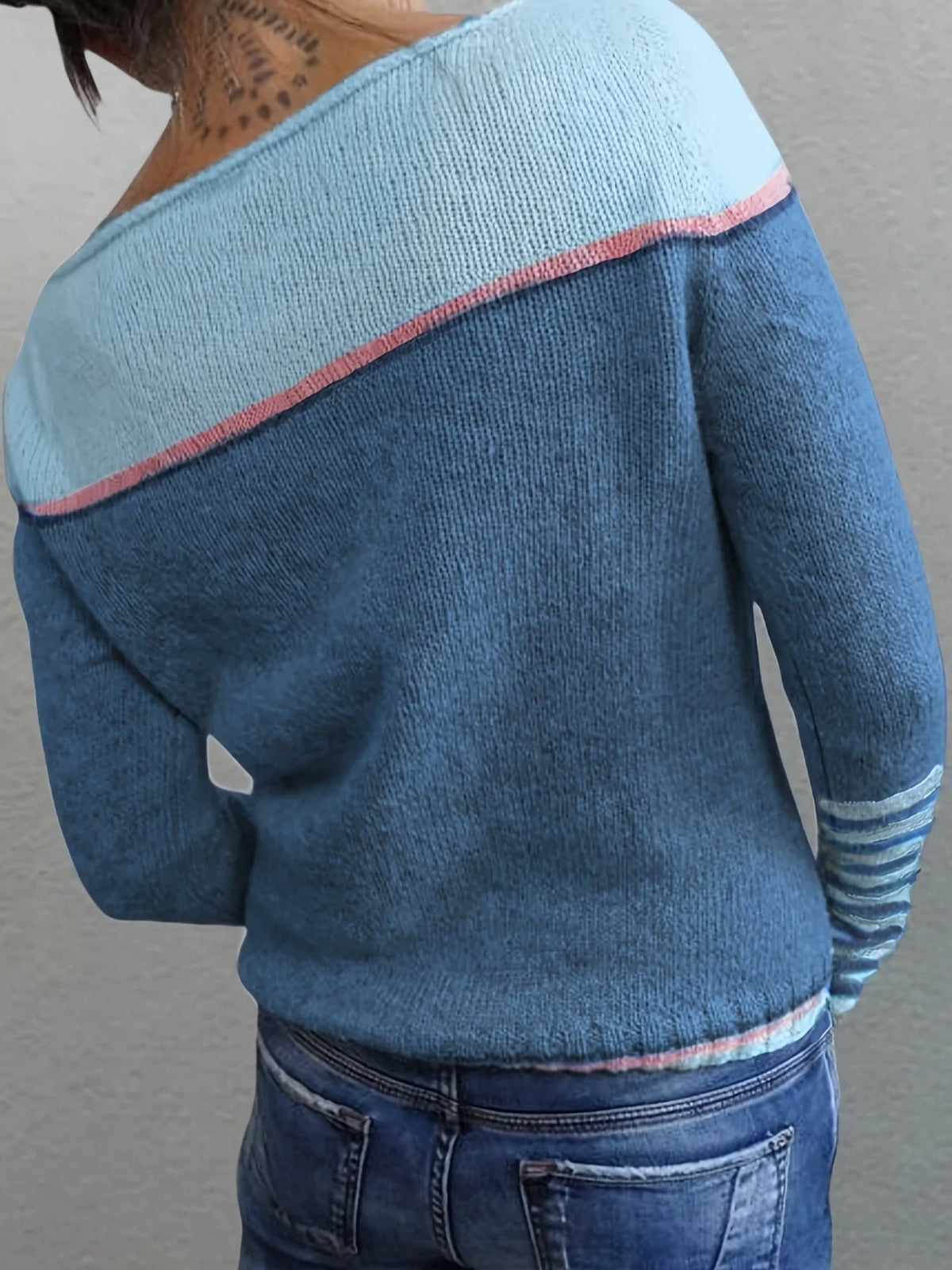 Annika | Colour-Block Boat Neck Sweater 7