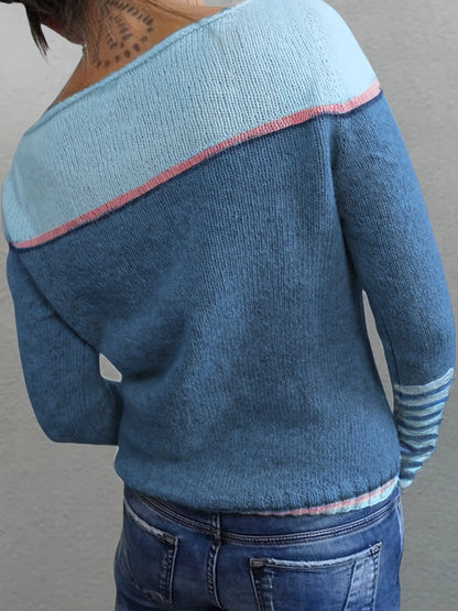 Annika | Colour-Block Boat Neck Sweater 7