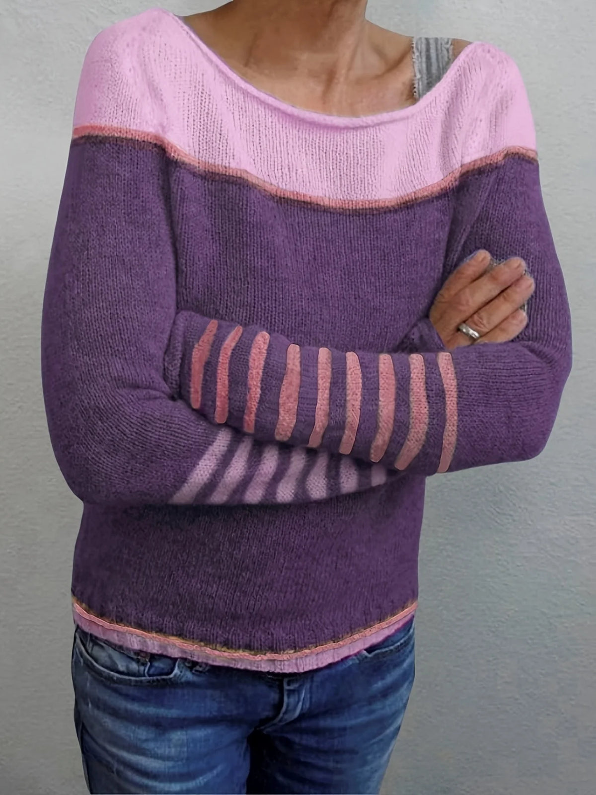 Annika | Colour-Block Boat Neck Sweater 8