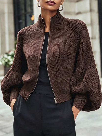 Anthea | Cropped Zip-Up Cardigan with High Collar 7