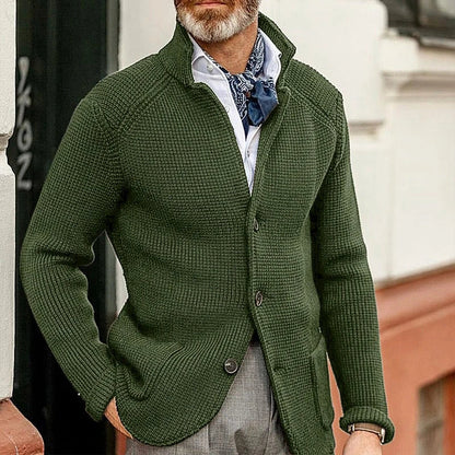 Benno | Men's Cardigan Green Classic Fit Soft Fabric 1