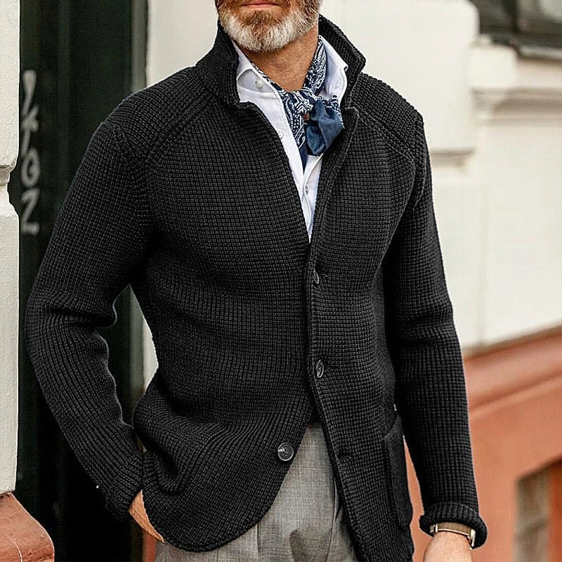 Benno | Men's Cardigan Green Classic Fit Soft Fabric 2