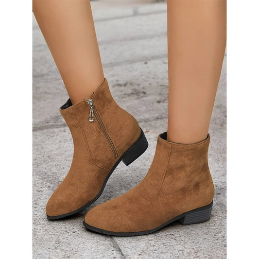 Black Ankle Boots | Women's Block-Heel Casual Footwear 0