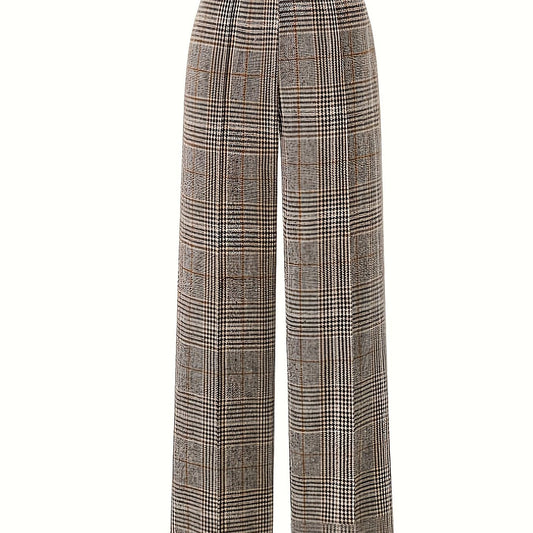 Blythe | Women's Tailored Checked Wide Leg Trousers 0