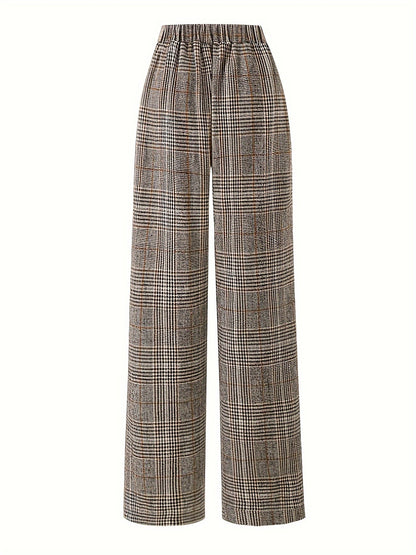 Blythe | Women's Tailored Checked Wide Leg Trousers 2