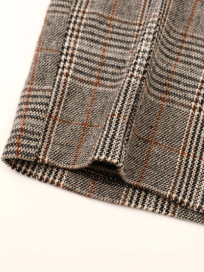 Blythe | Women's Tailored Checked Wide Leg Trousers 5
