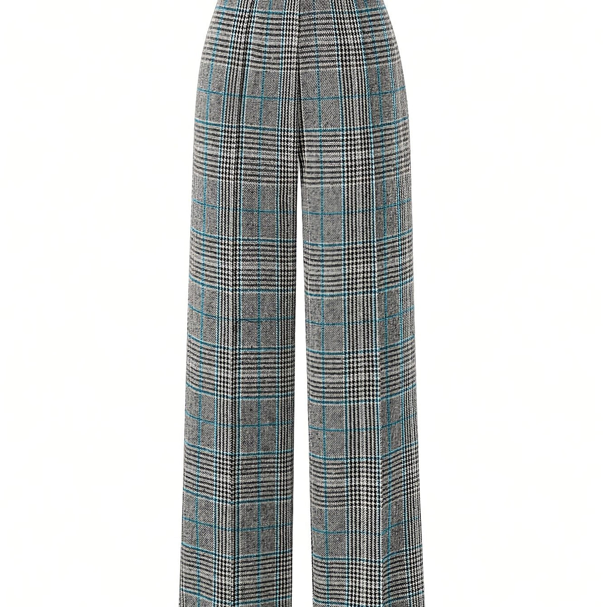 Blythe | Women's Tailored Checked Wide Leg Trousers 6