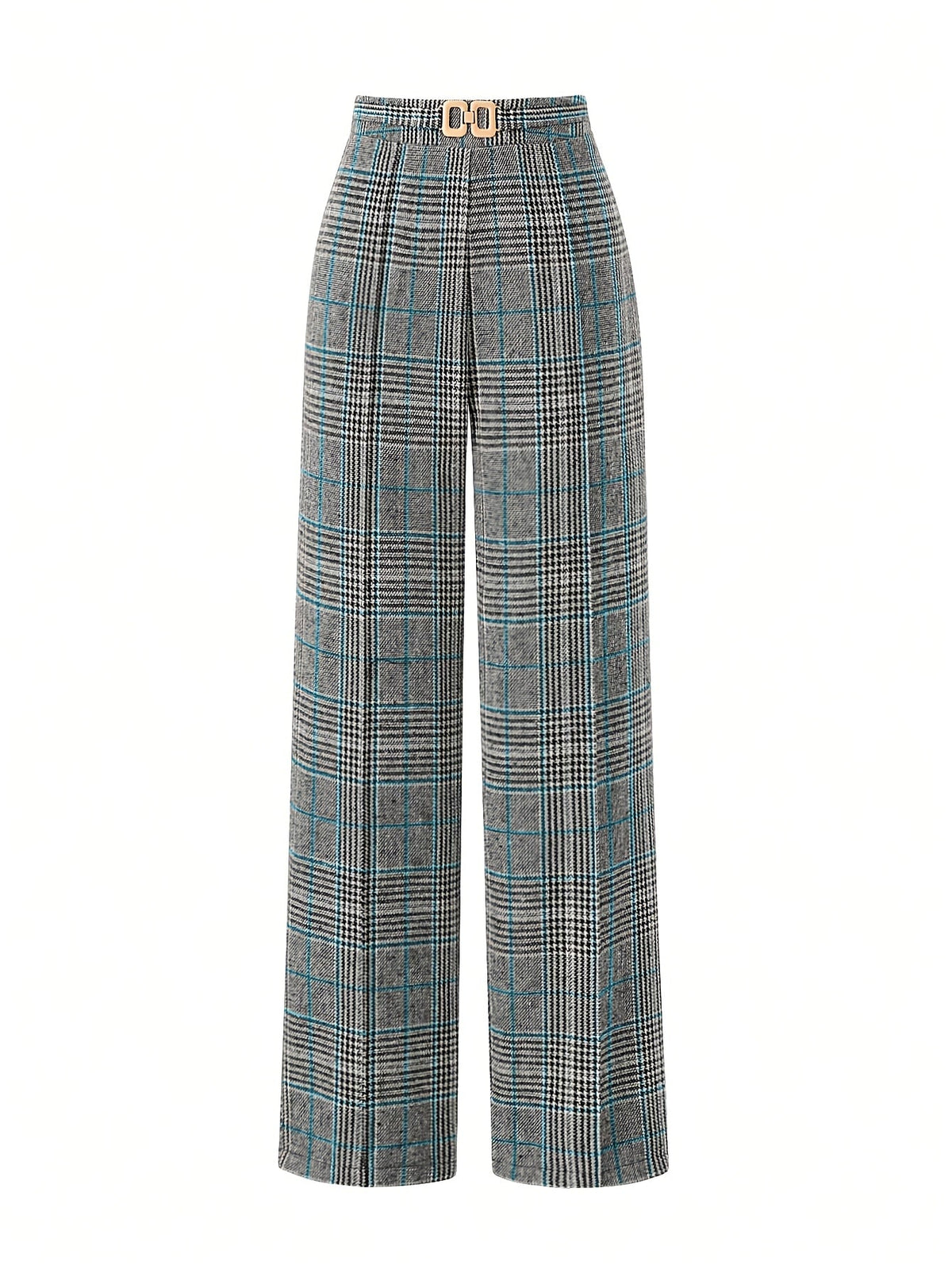 Blythe | Women's Tailored Checked Wide Leg Trousers 7