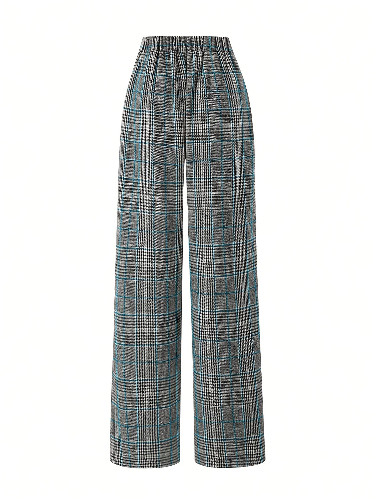 Blythe | Women's Tailored Checked Wide Leg Trousers 8