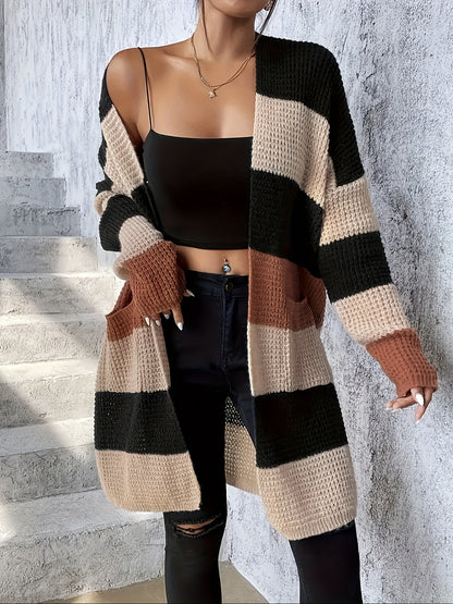 Bronwyn | Long Cardigan for Women, Colour-Block Design 2