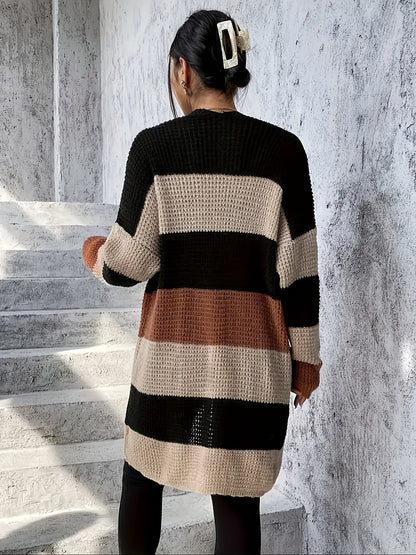 Bronwyn | Long Cardigan for Women, Colour-Block Design 3