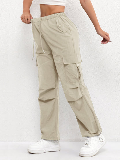 Brooklyn | Women's Wide Leg Cargo Pants with Drawstring 7
