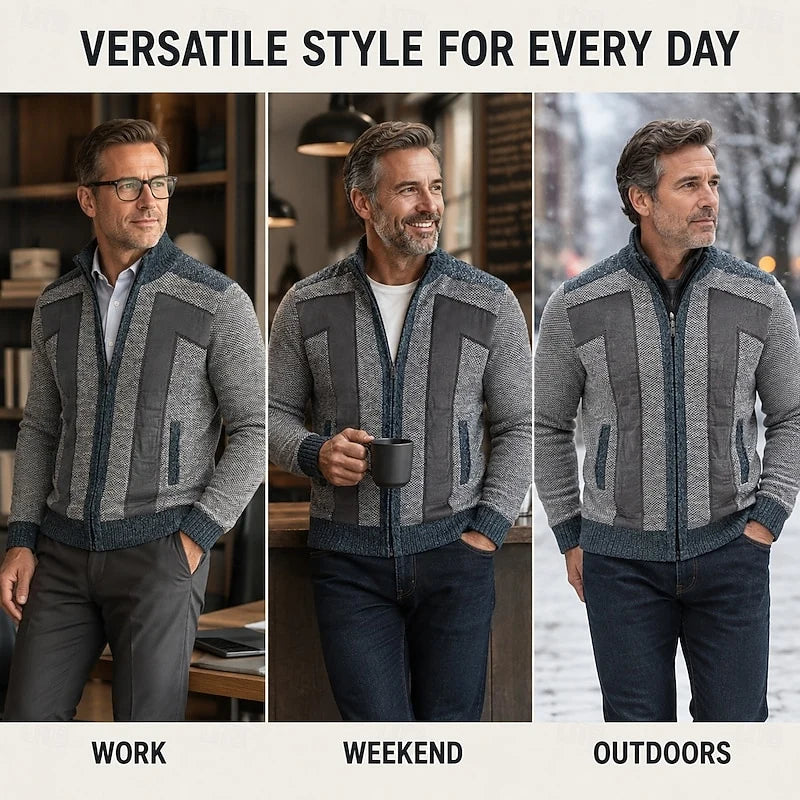Bryson | Textured Zip Cardigan for Men 1