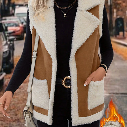Cecily | Cosy Lined Lapel Gilet 0
