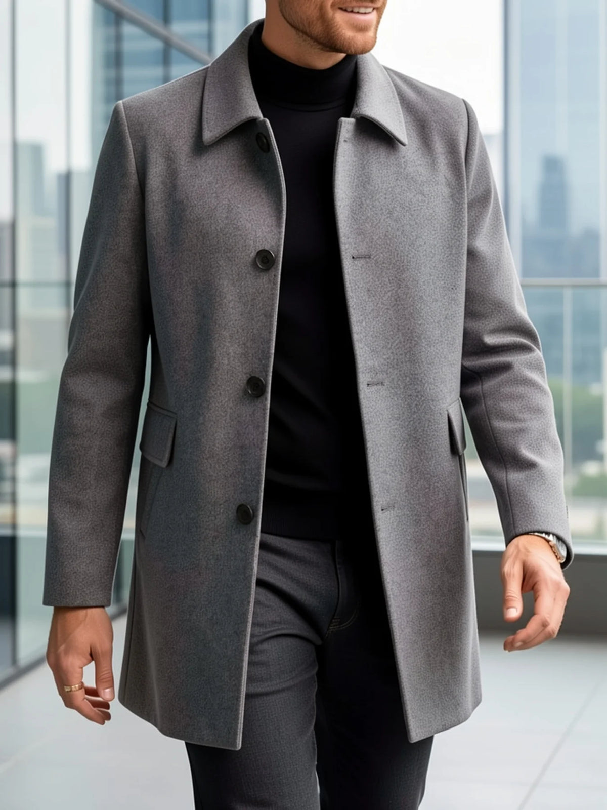 Cedric | Tailored Single-Breasted Overcoat Men 5