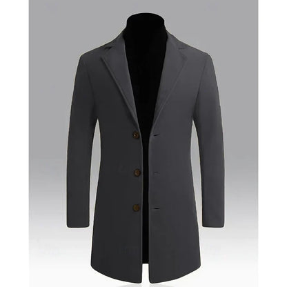 Chester | Men's Long Wool Overcoat Black 1