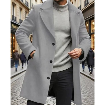 Chester | Men's Long Wool Overcoat Black 2