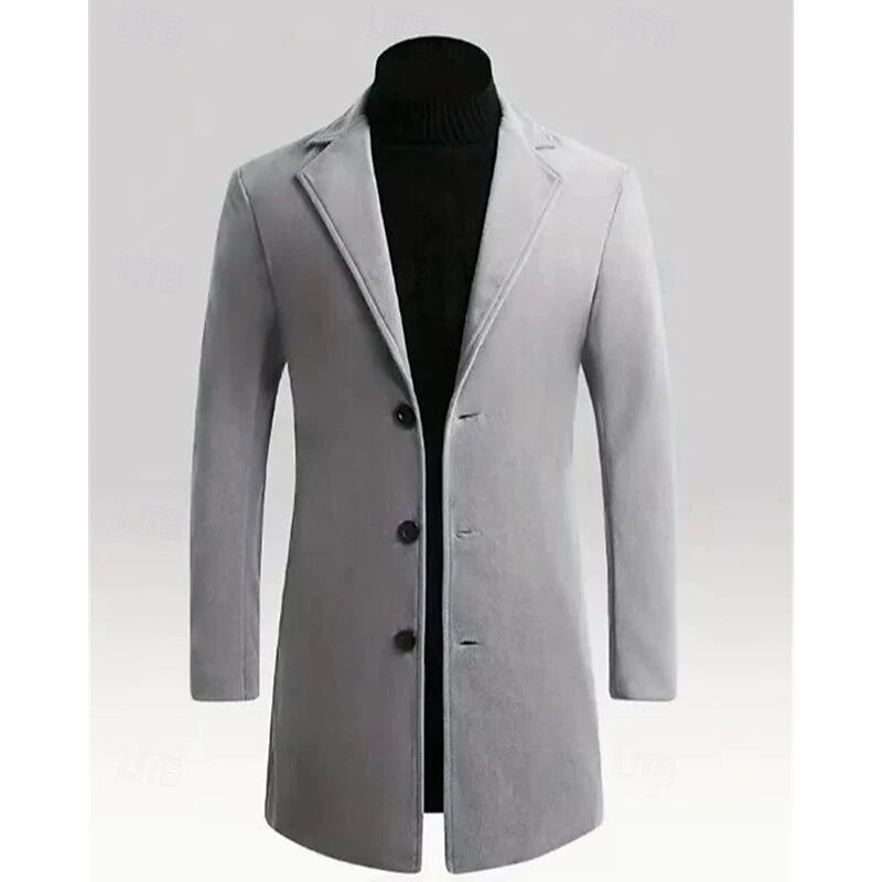 Chester | Men's Long Wool Overcoat Black 3