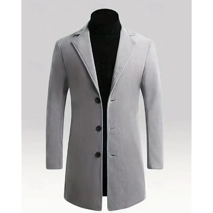 Chester | Men's Long Wool Overcoat Black 3