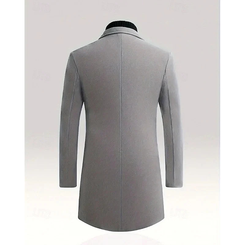 Chester | Men's Long Wool Overcoat Black 4