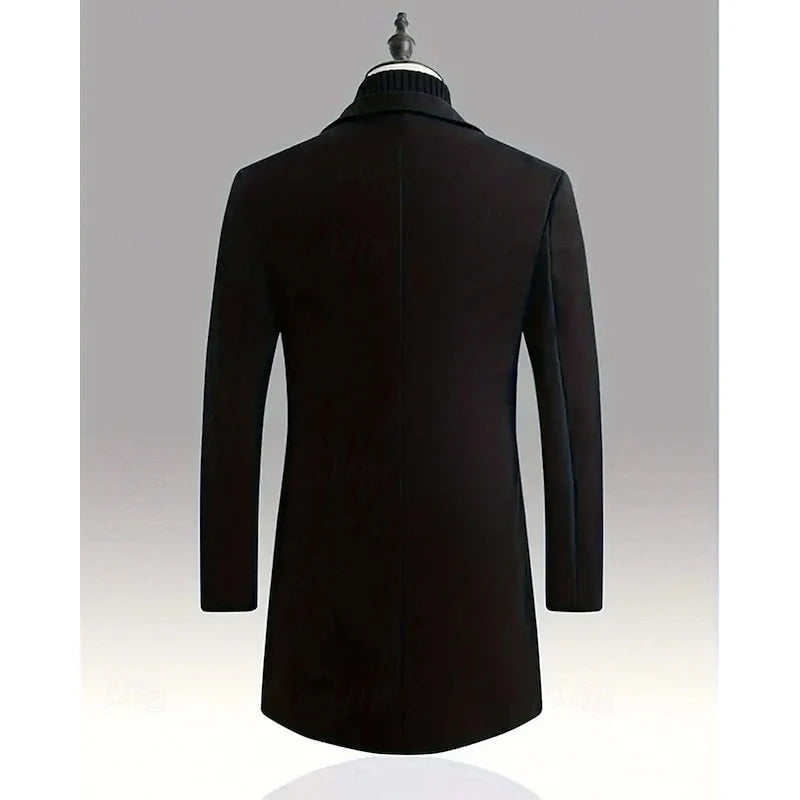 Chester | Men's Long Wool Overcoat Black 8