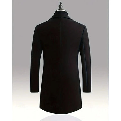 Chester | Men's Long Wool Overcoat Black 8