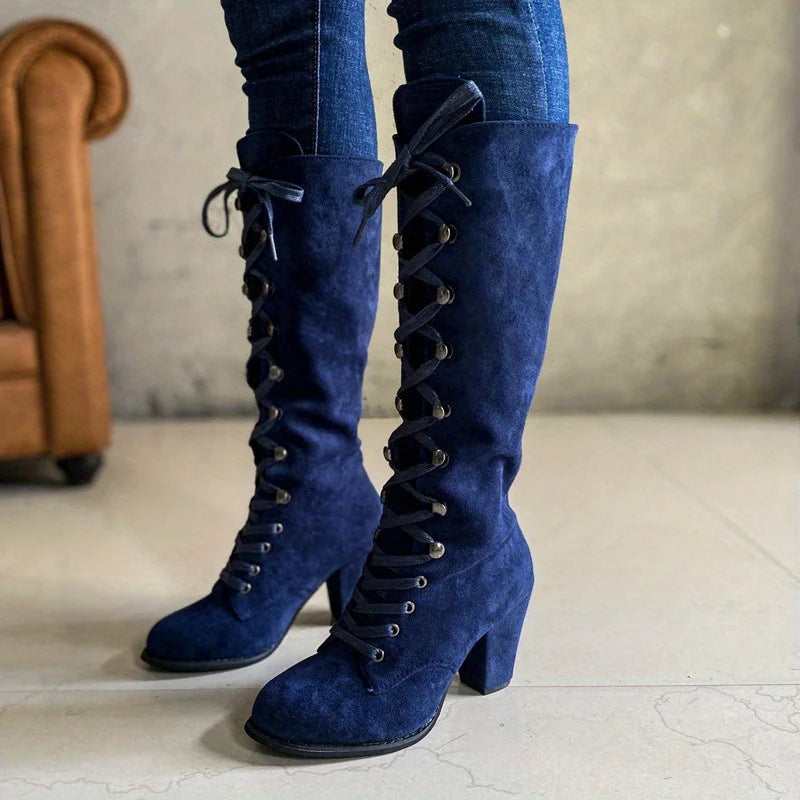 Clarissa | Lace-Up Knee-High Boots Black 3