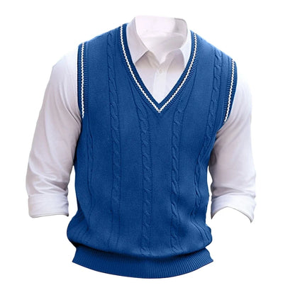 Clive | Cable-Knit V-Neck Sweater Vest 3