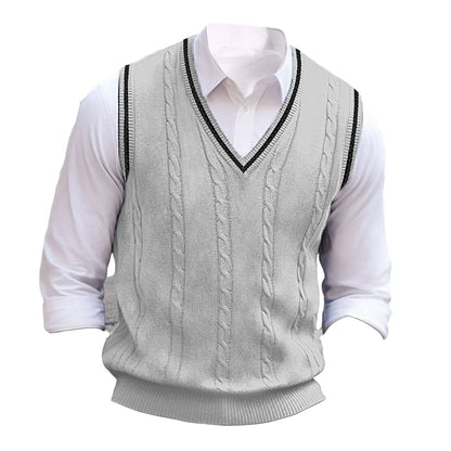Clive | Cable-Knit V-Neck Sweater Vest 6