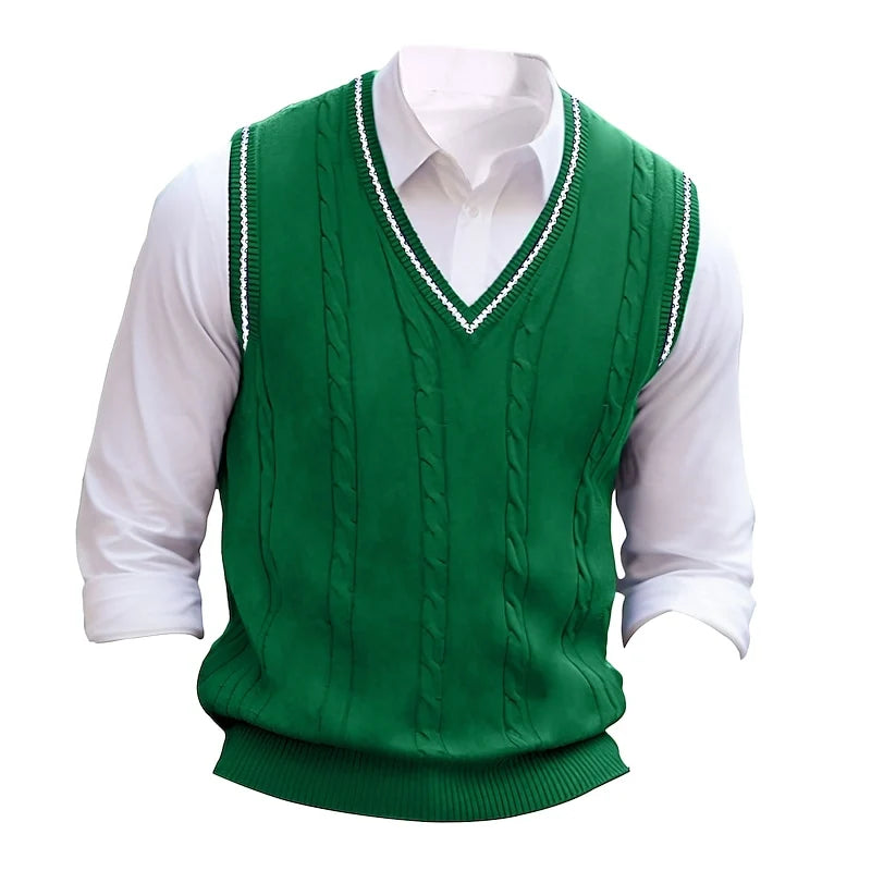 Clive | Cable-Knit V-Neck Sweater Vest 7
