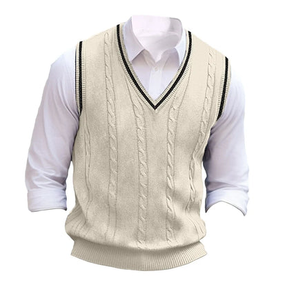 Clive | Cable-Knit V-Neck Sweater Vest 8