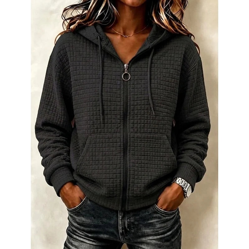 Colleen | Textured Zip Hoodie Casual Layer 3