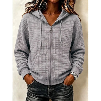 Colleen | Textured Zip Hoodie Casual Layer 4