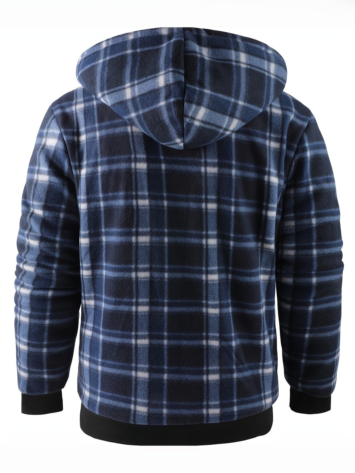 Colton | Men's Hooded Flannel Shirt Jacket with Sherpa Lining 1