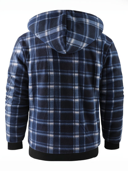 Colton | Men's Hooded Flannel Shirt Jacket with Sherpa Lining 1