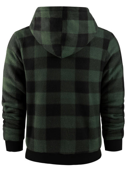 Colton | Men's Hooded Flannel Shirt Jacket with Sherpa Lining 7