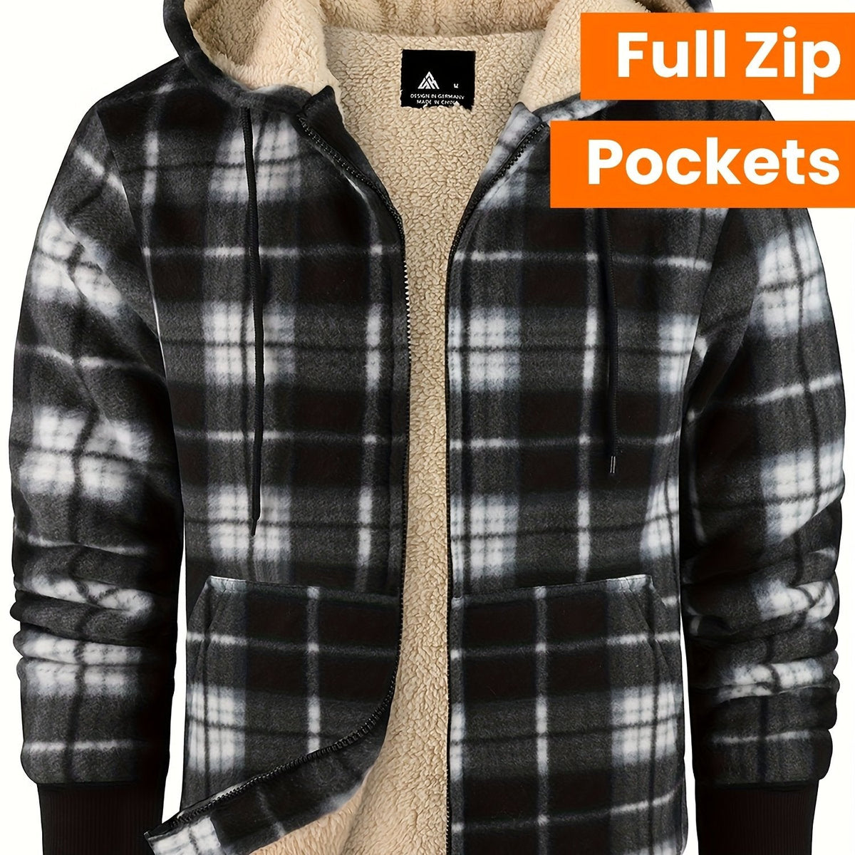 Colton | Men's Hooded Flannel Shirt Jacket with Sherpa Lining 9