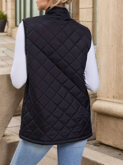 Corinne | Diamond-Quilted Longline Gilet 1