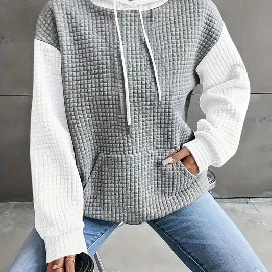 Dahlia | Textured Colour-Block Hoodie Relaxed Fit 0