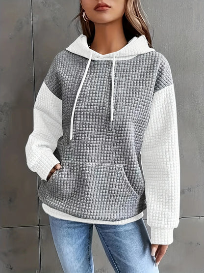 Dahlia | Textured Colour-Block Hoodie Relaxed Fit 4