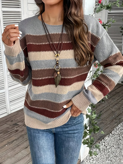 Delphine | Women's Striped Round-Neck Sweater 3