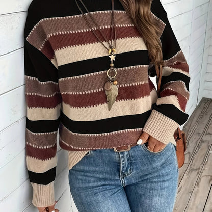 Delphine | Women's Striped Round-Neck Sweater 4