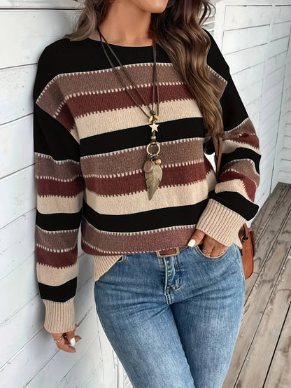 Delphine | Women's Striped Round-Neck Sweater 5