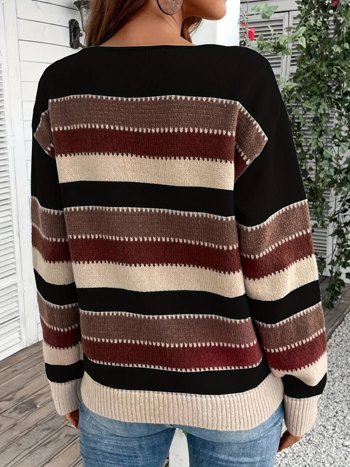 Delphine | Women's Striped Round-Neck Sweater 6