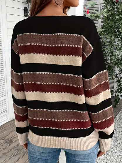 Delphine | Women's Striped Round-Neck Sweater 6
