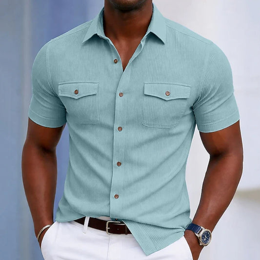 Dexter | Men's Slim Fit Short Sleeve Button Shirt 0
