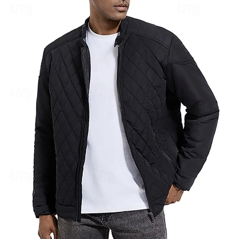 Diamond-Quilted Stand-Collar Jacket | Women's Outerwear 5